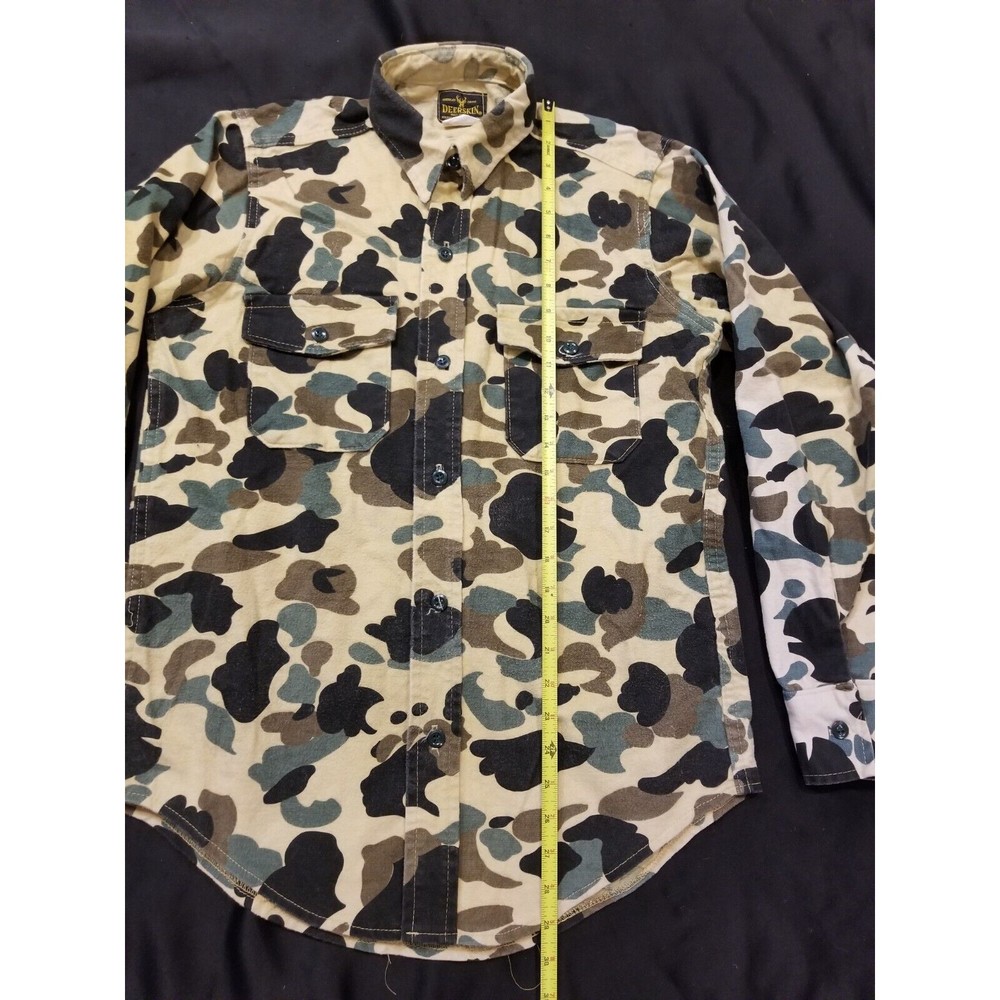 Vtg Deerskin Melton Flannel Hunting Shirt Men’s M Brown Camo 100% Cotton USA - Picture 7 of 9